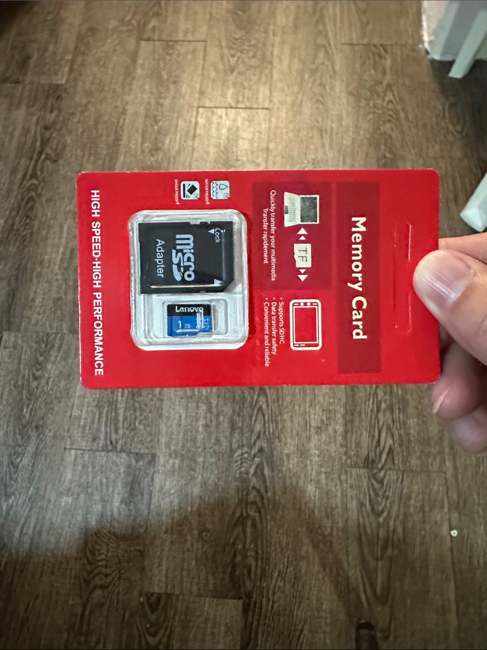 Lenovo Blue microSD Card with SD Adapter - Black Adapter